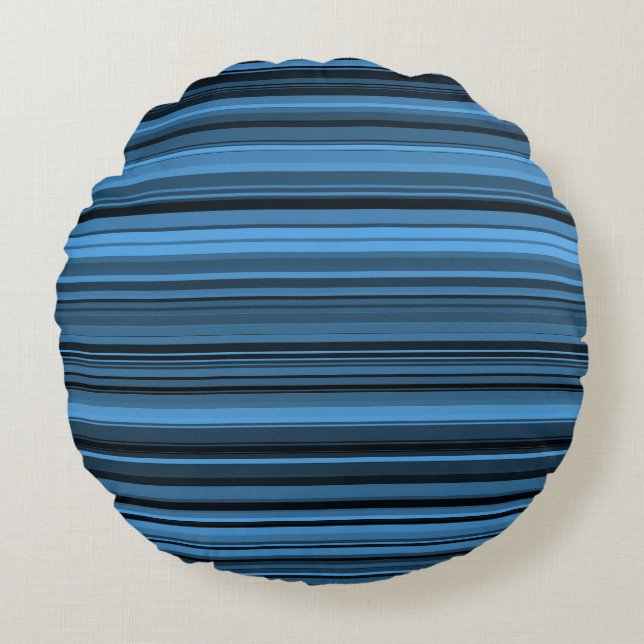 Coussins Ronds Bleu - Grandes noires (Devant)