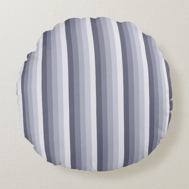 Coussins Ronds Bleu gris rayures (Devant)