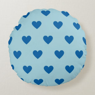 Coussins Ronds Bleu mignon simple Motif de coeur