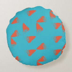 Coussins Ronds Bleu, orange, dynamique, motif géométrique tendanc