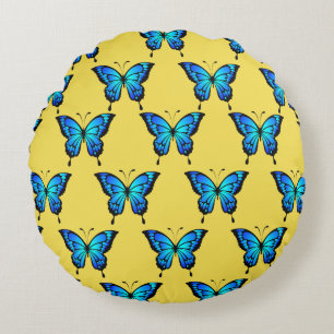 Coussins Ronds Bleu Papillons par magasin.