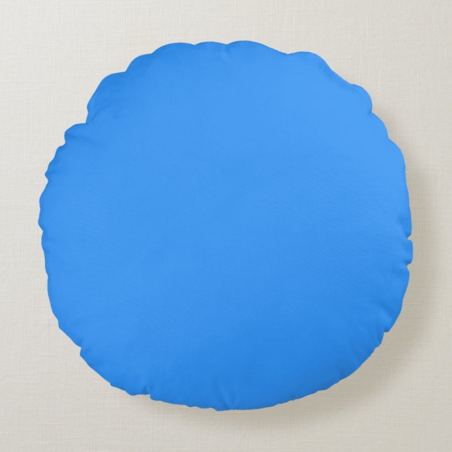 Coussins Ronds Bleu uni couleur pleine (Devant)