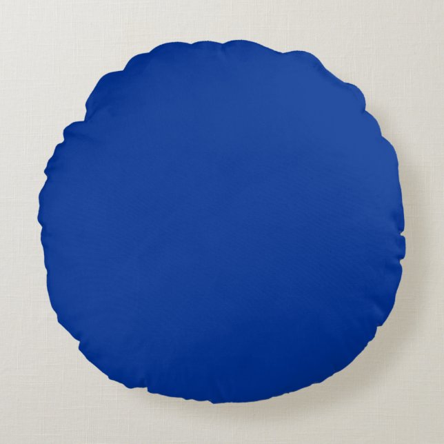 Coussins Ronds Bleu  uni couleur pleine (Devant)