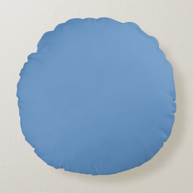 Coussins Ronds Bleu uni couleur pleine (Devant)