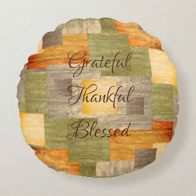 Coussins Ronds Blocs couleur automne (Devant)