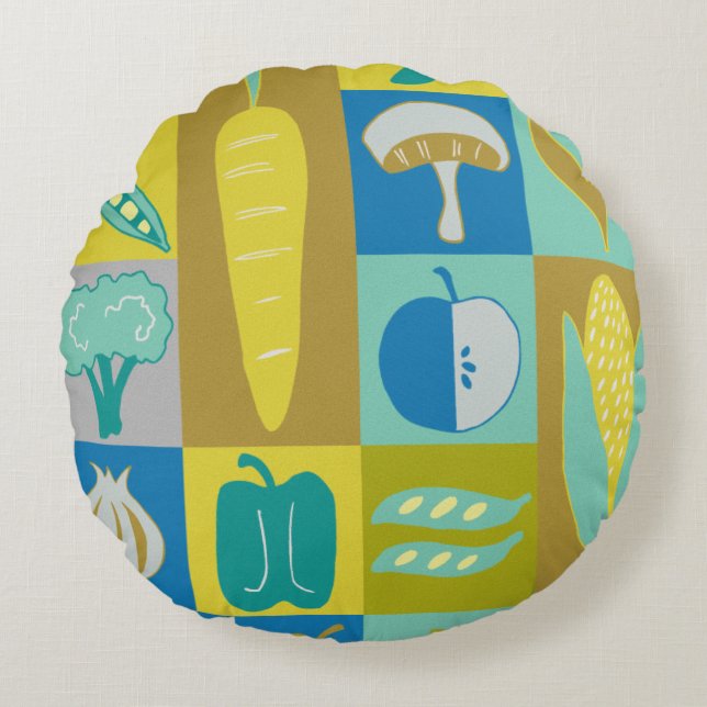 Coussins Ronds Blocs végétariens II (Devant)