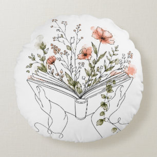 Coussins Ronds Blooms Book Botanical Line Art