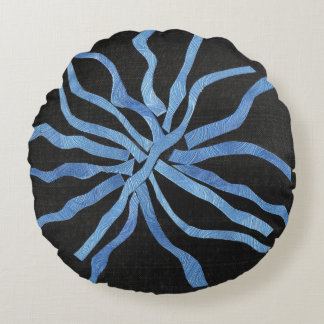 Coussins Ronds Blue Flower