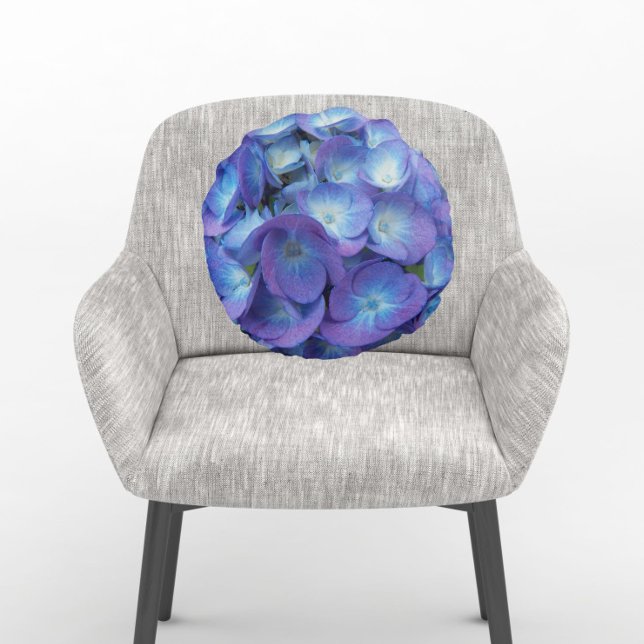 Coussins Ronds Blue Hydrangea Petals Floral (In Situ Chair)