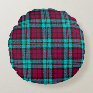 Coussins Ronds Blue Red Campbell Tartan Blackwatch Plaid