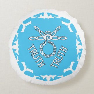 Coussins Ronds Blue Throat Chakra "Truth" Dragonfly White BG