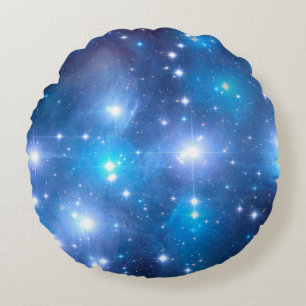 Coussins Ronds Blue Universe Stars + vos idées