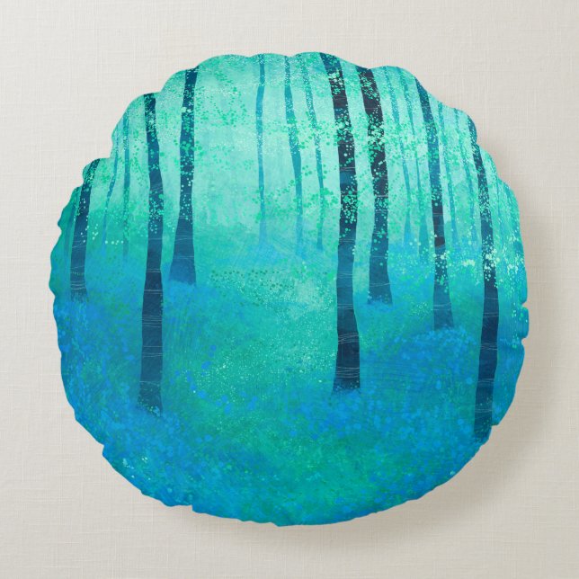 Coussins Ronds Bluebell Woodland (Devant)