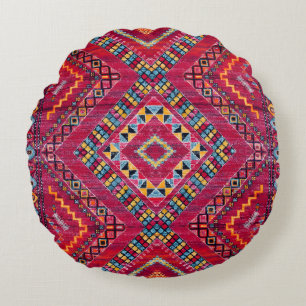 Coussins Ronds Blush Bazaar : Héritage Marocain Rose Elégance