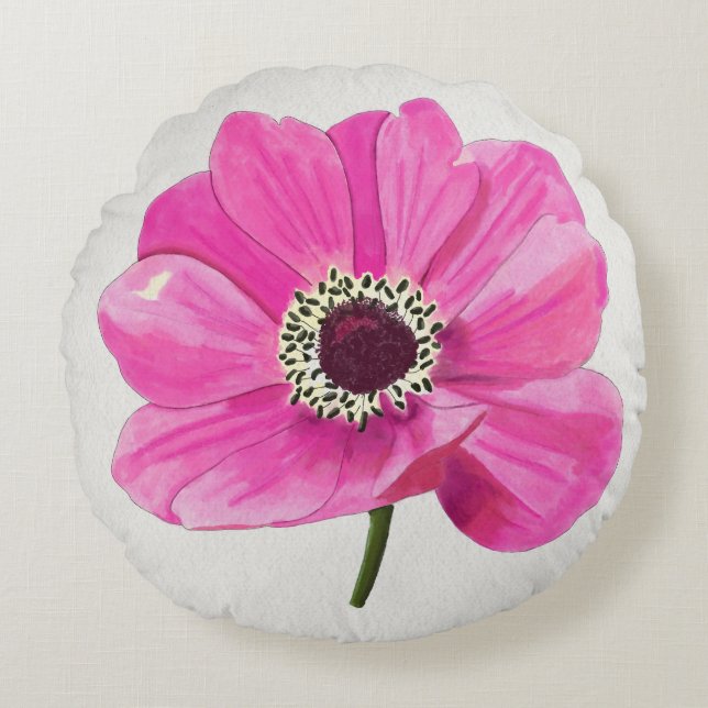 Coussins Ronds Blush Bloom Throw Pillow (Devant)