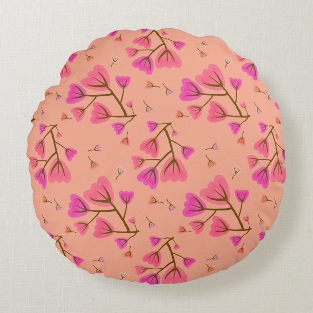 Coussins Ronds Blushing Petals Round Accent Pillow (Devant)