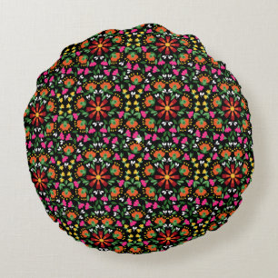 Coussins Ronds Boho Design Bold Color Floral