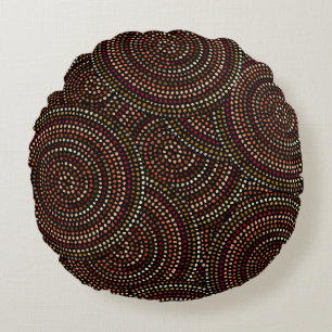 Coussins Ronds Boho ethnique sans couture motif en style africain