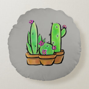 Coussins Ronds Boho floraison Cactus cactus succulents