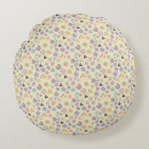 Coussins Ronds Boho motif 02,w LYellow BG