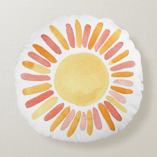 Coussins Ronds Boho Sunshine Watercolor Nursery Decor