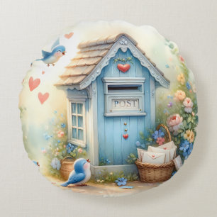 Coussins Ronds Boîte aux lettres Bluebird Lettres d'amour Cottage