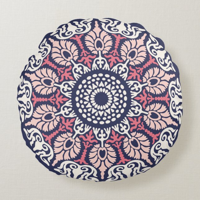 Coussins Ronds Bold Ethnic Modern Mandala boho chic Indian Yoga (Devant)