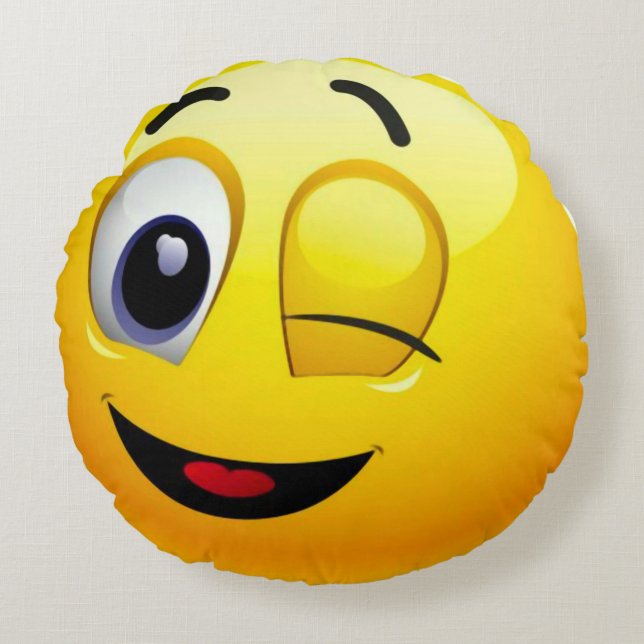 Coussins Ronds Bon sentiment Emoji (Devant)