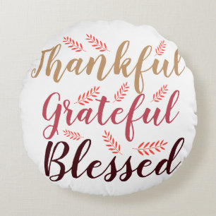 Coussins Ronds bon thanksgiving Merci, Gratuit, Béni T-S