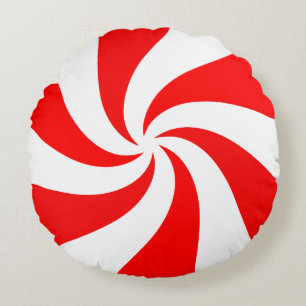 Coussins Ronds Bonbons à la menthe de Noël