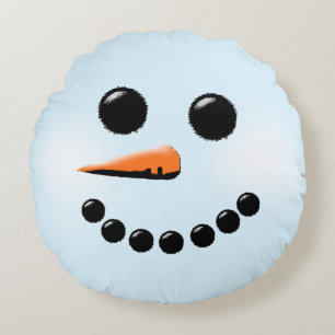 Coussins Ronds Bonhommes de neige mignons de vacances d'hiver de