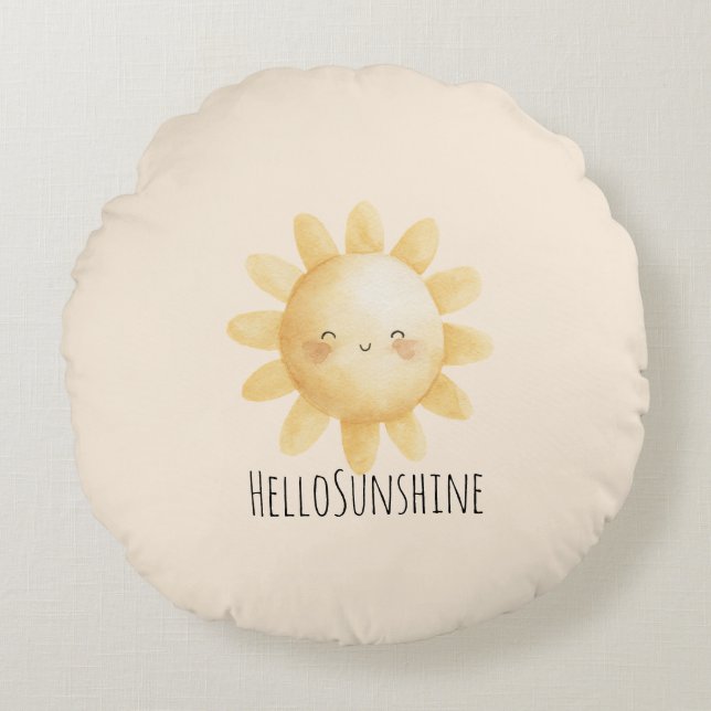 Coussins Ronds Bonjour Soleil Happy Sun   (Devant)