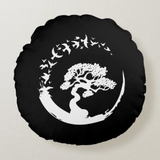 Coussins Ronds bonsai tree enso japon enso cercle les oiseaux à m
