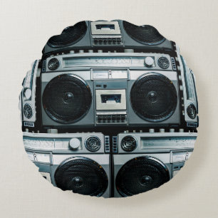Coussins Ronds Boombox radio vintage