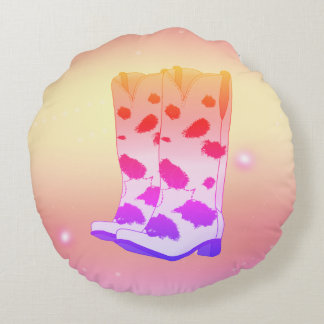 Coussins Ronds Boot Scoot Throw Pillow (Pink)