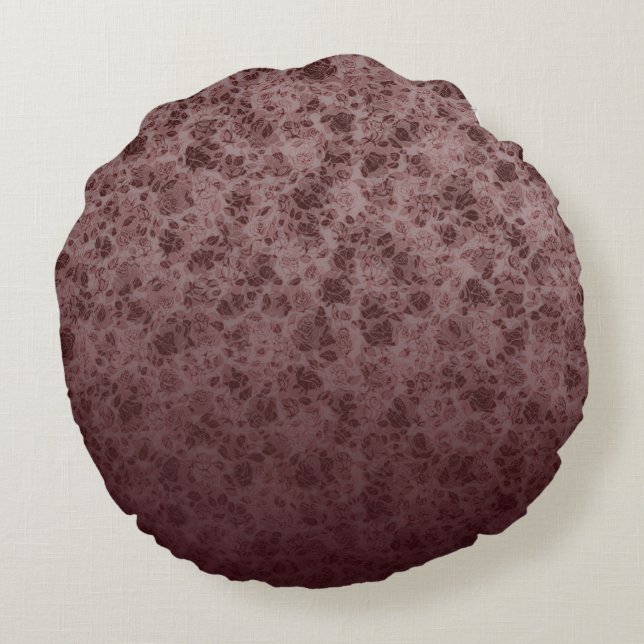Coussins Ronds Bordeaux flowers degraded pillow (Dos)