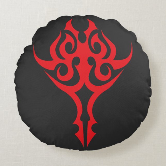 Coussins Ronds Bordure Florale Ornementale Classique Élégant Desi (Devant)