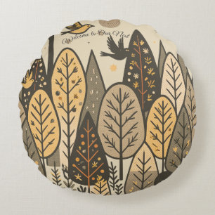 Coussins Ronds Bosquet du silence automnal