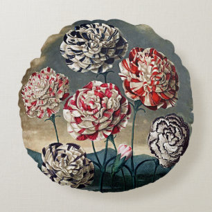 Coussins Ronds Botanique Fleurs oeillets