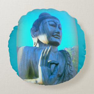 Coussins Ronds bouddha bleu