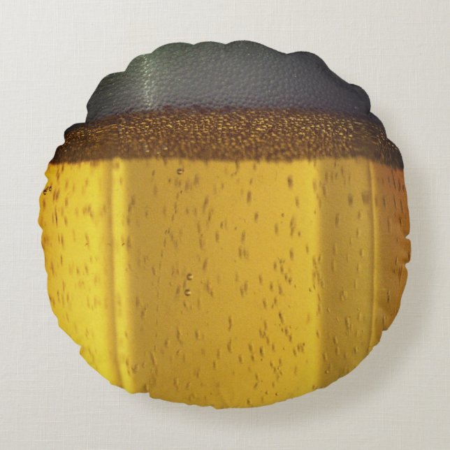 Coussins Ronds Boue de bière avec bulles et mousse (Devant)