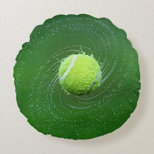 Coussins Ronds Boule de Tennis Jaune personnalisée