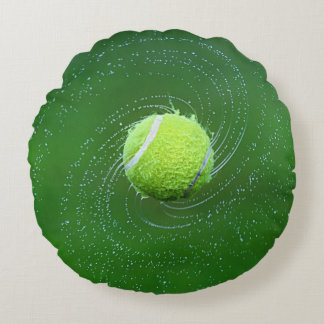 Coussins Ronds Boule de Tennis Jaune personnalisée