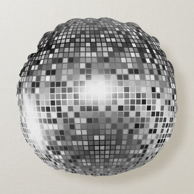 Coussins Ronds Boule Disco Argent (Devant)