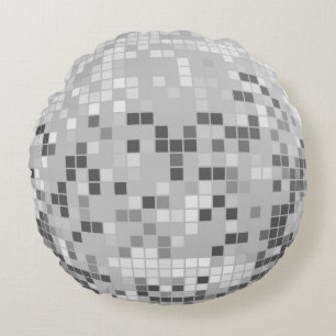 Coussins Ronds Boule Disco Argent