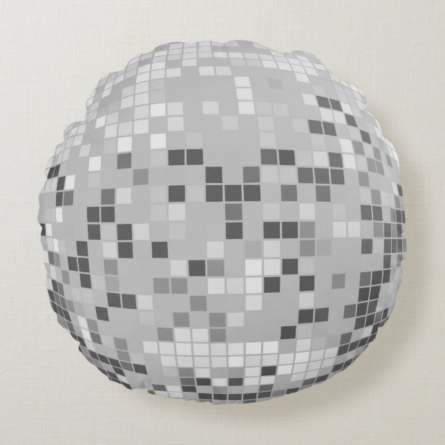 Coussins Ronds Boule Disco Argent (Devant)