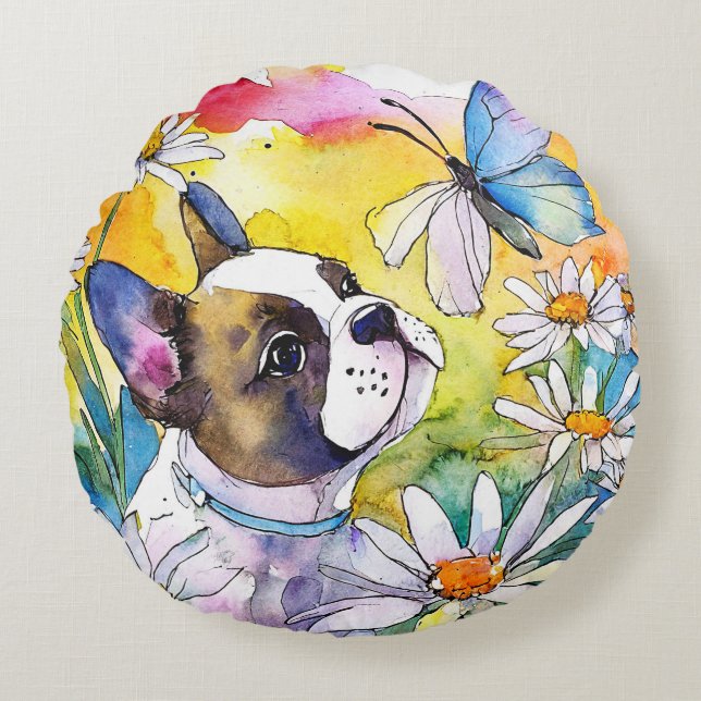 Coussins Ronds Bouledogue français (Devant)