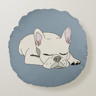 Coussins Ronds Bouledogue français endormi