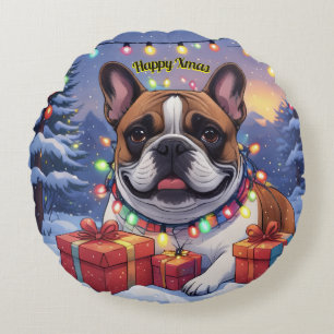Coussins Ronds Bouledogue français French Bulldog Noël 