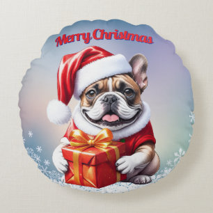 Coussins Ronds Bouledogue français Noël French Bulldog